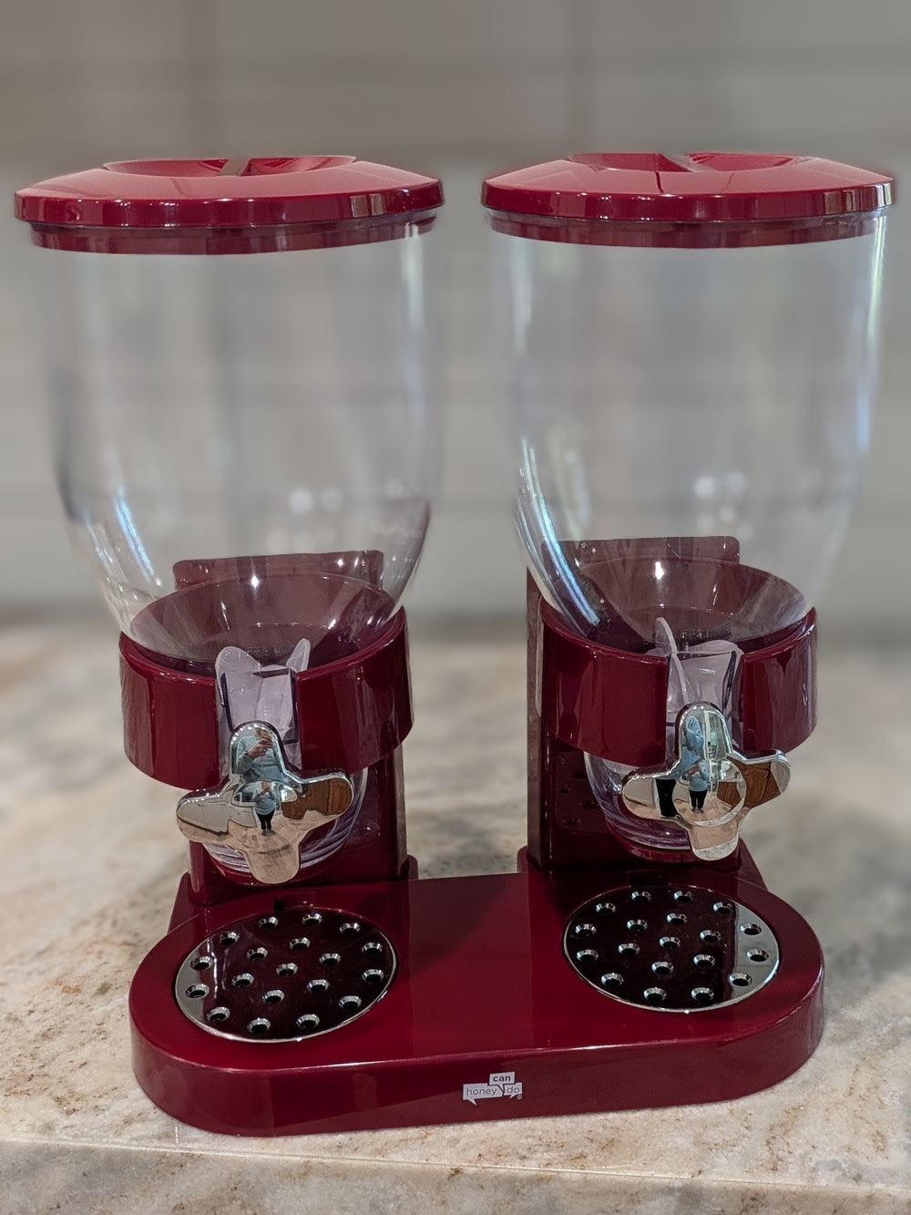Dual Cereal & Snack Dispenser - Maroon